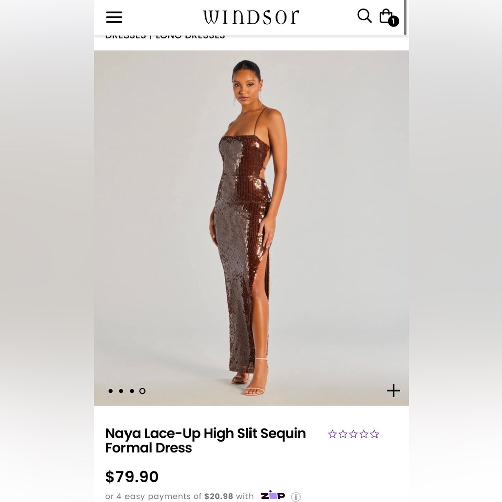 NWT • Brown Sequin Dress • Medium • Windsor